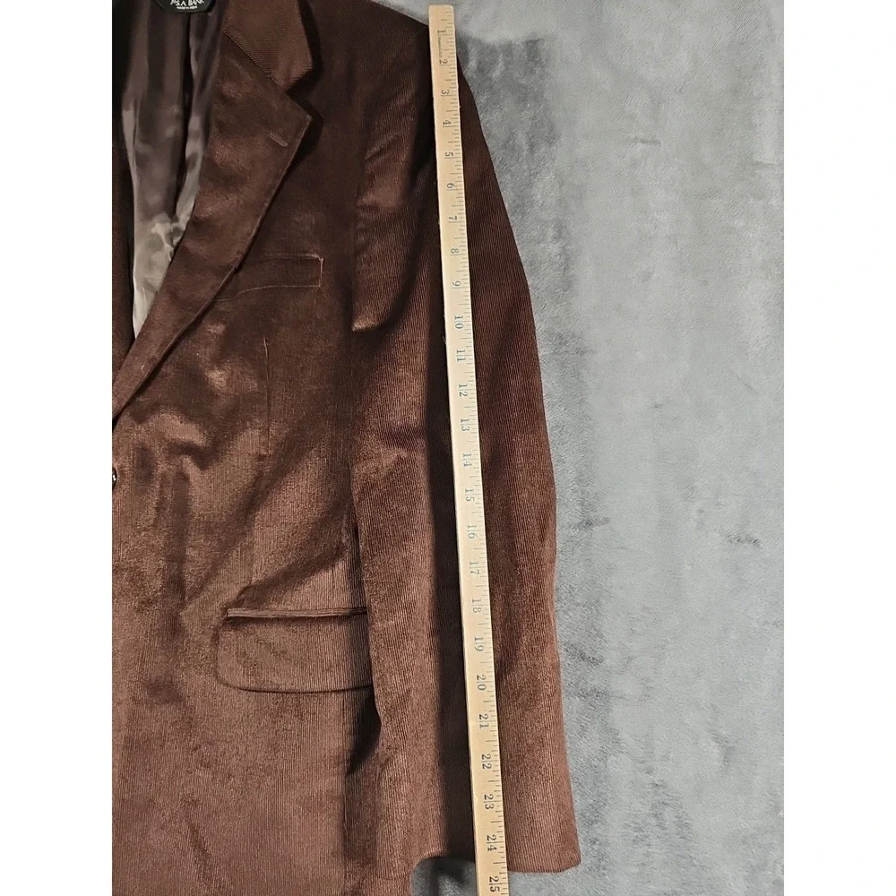 Jos A Bank Corduroy‎ Blazer Chocolate Brown Sport Coat Mens 46R 2-Button Vtg